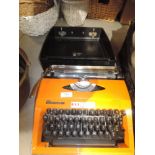 A vintage Contessa typewriter in burnt orange