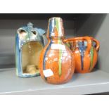 A selection of Belgian ceramics including drip glaze
