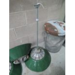 An industrial enamel light fitting