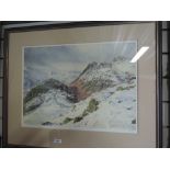 A Limited Edition print after Jill M Aldersley, The Langdales, signed, 15in x 20in