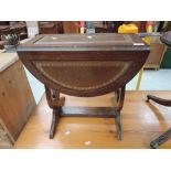 A reproduction Regency style lyre end occasional table