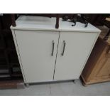 A modern white laminate cabinet