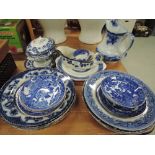 A selection of blue and white wear ceramics