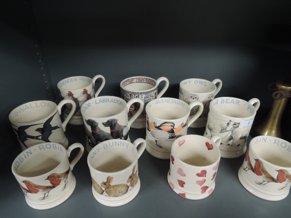 Eleven Emma Bridgewater mugs, including Ducks, birds, dogs, animals series and The Magna Carta