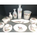 A selection of Wedgwood Hathaway Rose trinket dishes