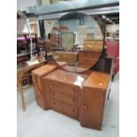 An Art Deco style walnut dressing table (similar to wardrobe lot 388)