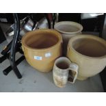 A selection of stoneware crocks