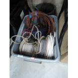 A selection of electrical cables etc