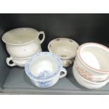 A collection of six chamber pots