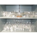 A large selection of crystal and pressed glass, including Brierley