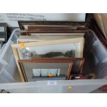 A box of Prints, pictures and photographs including W Heaton Cooper