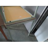 Two metal framed tables