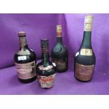 Four bottles of spirits, Cherry Brandy, Don Narciso Brandy, Napoleon Grand Emperor Brandy, Drambuie,
