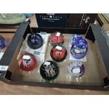 Three Caithness Limited Edition Paperweights, Snowfire Orchid 311/500, Fire Birds 266/500 and