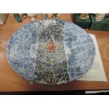 A Grayshott Pottery Large Oval Platter, hand painted by Stephanie Robinson in the FireFlower design,