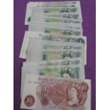 A collection of U.K banknotes 6 x Ten Shilling banknotes consecutive L.K O Brien, 5 consecutive J.B.