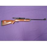 A B.S.A. .22 air rifle with B.S.A. Scope sights