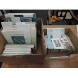 Two boxes of United Nations Commemorative postcards with stamps and Commemorative cancellations