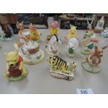 Eleven Royal Doulton Winnie The Pooh figures including A Clean Little Roo Is Best, Rabbits