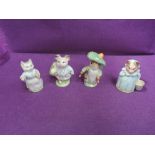 Four Beswick Beatrix Potter figures, Aunt Petitoes, Little Pig Robinson, striped dress, Tabitha