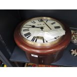 A mahogany cased BR-E station clock having been restored, W. Potts & Co Leeds, numbered to dial,