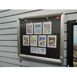 A framed montage of Harry Potter Postcards and First Day Covers, limited edition 523/4950