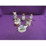 Six Beswick Beatrix Potter figures, Anna Maria, Pigling Bland, Jemima Puddleduck Made a Feather