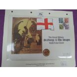 A 2001 St George and The Dragon gold sovereign First Day coin cover