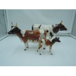 Three Beswick studies, Ayrshire Family, Bull 1454B, Cow 1350 & Calf 1249B