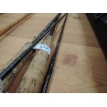 A selection of fishing rods and reels including Quick stick and landing net