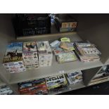 A box of Airfix and similar plastic Military figures and accessories including Polish Lancer 1815,