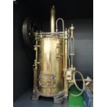 A very well engineered scratch built vertical live steam copper and brass boiler having single