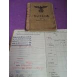 Two German World War II Soldbuch Soldier Saving Books, one has soldier's photogrpah inside