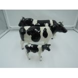 Three Beswick studies, Friesian family, Bull 1439A, Cow 1362A & Calf 1249C