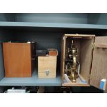 A collection of microscopes mainly mid 20th century, Watson & Son Ltd including camera Lucinia