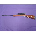 A B.S.A. Airsporter .22 under lever air rifle with B.S.A. Scope sights