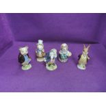 Five Beswick Beatrix Potter figures, Mr Benjamin Bunny, pipe out, Cousin Ribby, Pigling Bland,