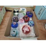 Eleven Caithness Paperweights, Cauldron by Innes Burns, Sorcerer, Pixie and Lacemaker by Alastair