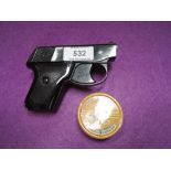A blank fire Perfecta DBP Germany, pistol in good condition, with tin of 6mm blanks