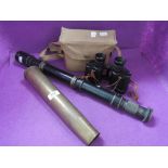 A W.G. Pye & Co Campbridge No 1271 1917 sighting telescope No5 Mark II, a pair of 1943 Kershaw