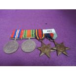 A group of four World War II medals, War medal, Defence medal, Burma Star 1939-1945, Star named to