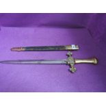 A 19th century Queen Victoria, Drummers sword by Molf of Birmingham, 13in blade, plain brass grip,