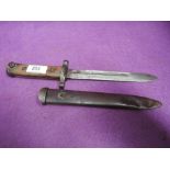 An Italian World War II model 1938 bayonet with scabbard