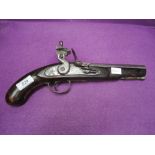A flintlock pistol, no makers name, proof marks, approximately 20cm barrel, in reasonable condition
