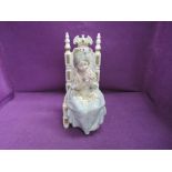 A Lladro large figurine, Naughty Little Girl 1396, Full of Mischief, seated on chair