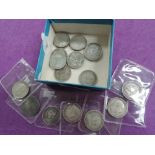 A collection of shillings 1698 onwards, including rare William III 1696, no stop after REX (NVF)