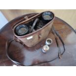 A pair of Carl Zeiss Jena Telsexor 1363094, 16x40 binoculars with case, plus a pocket telescope in a
