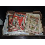 A box of 1950's and later childrens comics including Buster, Topper, Eagle, Dandy and similar, along