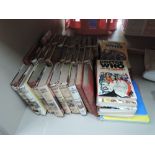 Two boxes of vintage Children's books including Taget Doctor Who, Postman Pat, Charles Dickens