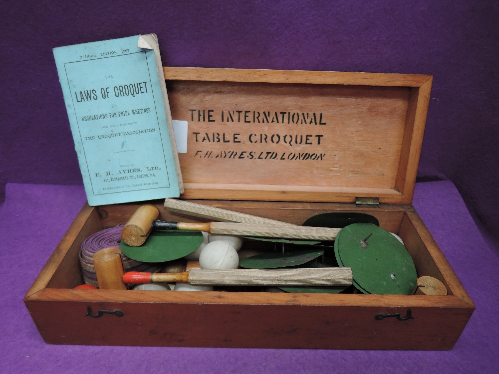 A F H Ayres Ltd London Table Croquet set, in original box